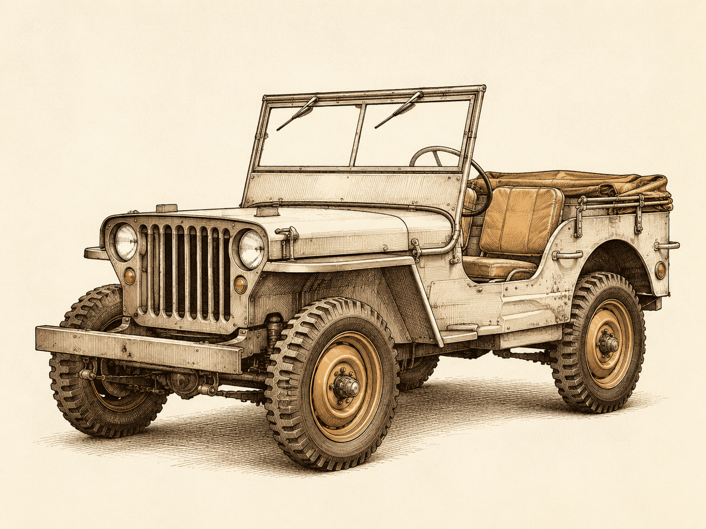Esquisse vintage — Véhicules militaires