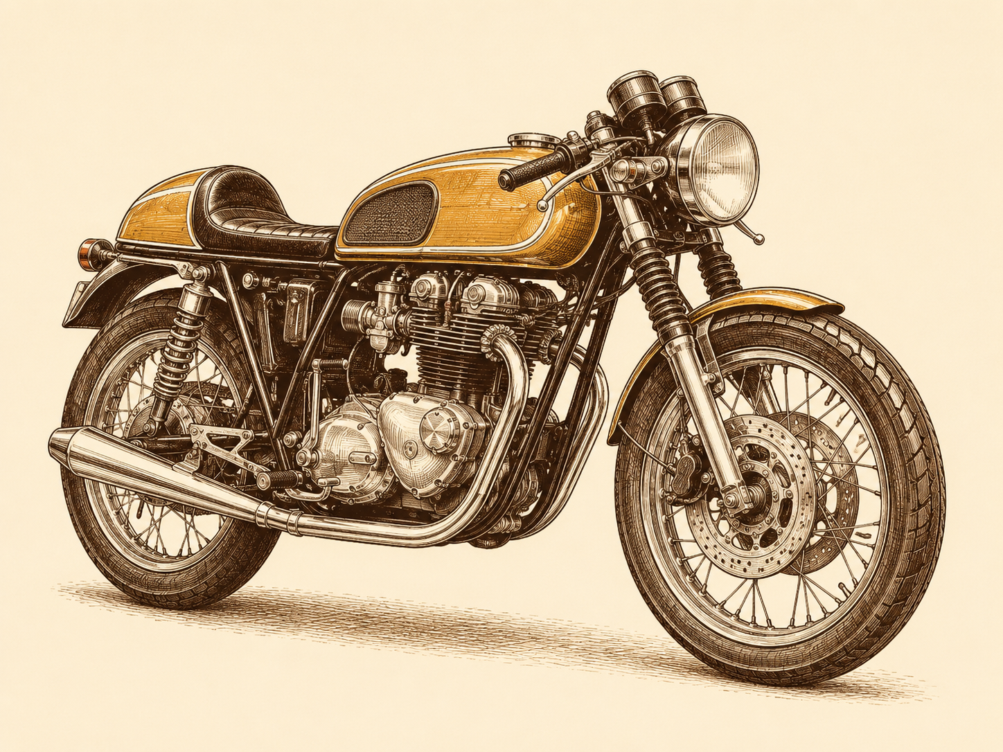 Esquisse vintage — Motos anciennes