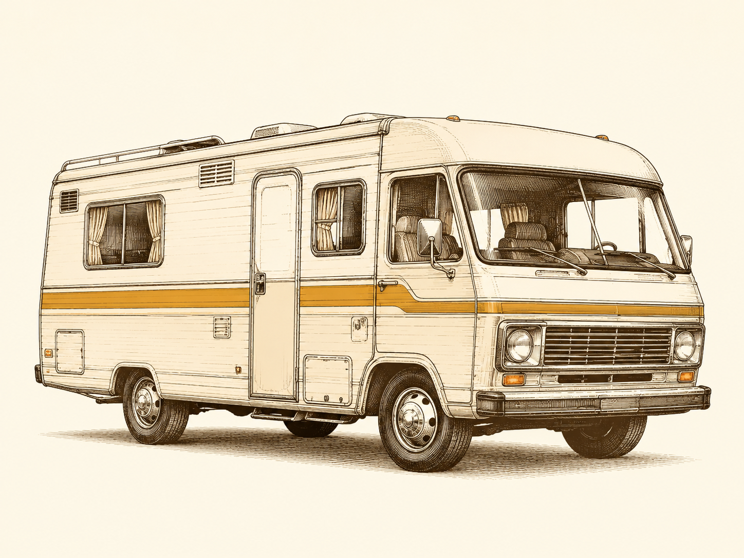 Esquisse vintage — Camping-cars anciens