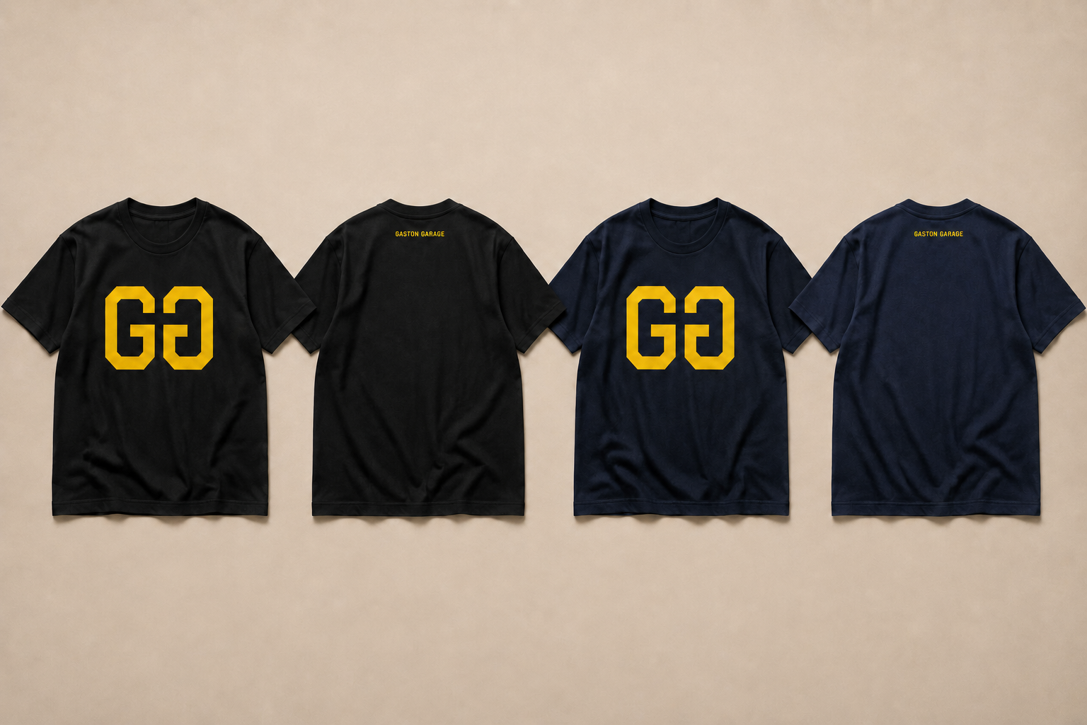 Tee-shirts GG Signature noir et bleu marine, devant et dos